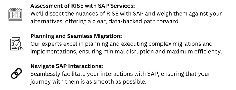 Assessment of RISE with SAP Services Well dissect the nuances of RISE with SAP and weigh them against your alternatives, offering a clear, data-backed path forward- Assessment of RISE with SAP Services Well dissect the nuances of RISE with SAP and weigh them against your alternatives, offering a clear, data-backed path forward-